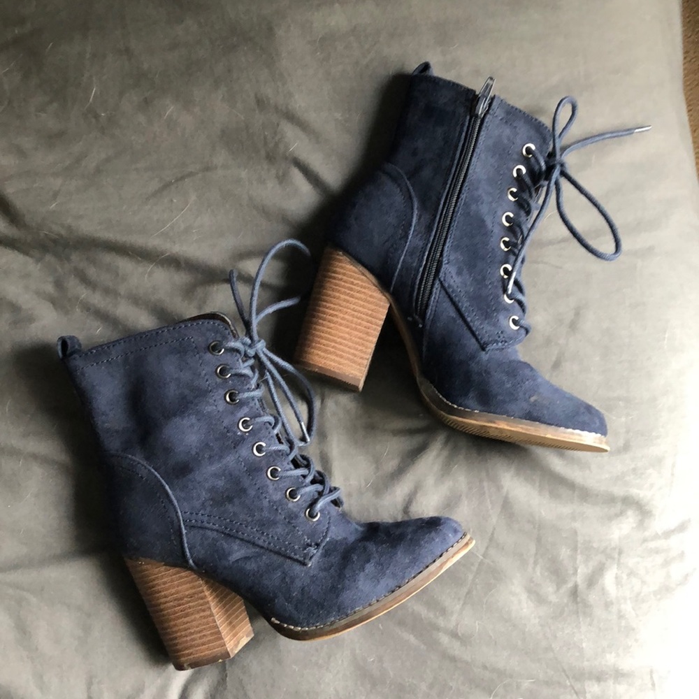 Blue Suede Booties